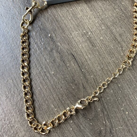 Nordstrom Rack Chain Collar Necklace Nickel Free 16 inches - Goldtone plate - Picture 7 of 7